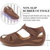 image:imageDUOYANGJIASHA Womens Closed Toe Sandals Dressy Summer 2026 Fisherman Flat Sandals Ankle Strap Comfortable Causal Wedge ShoesBrown