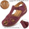 image:imageDUOYANGJIASHA Womens Closed Toe Sandals Dressy Summer 2026 Fisherman Flat Sandals Ankle Strap Comfortable Causal Wedge ShoesWinered