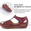 image:imageDUOYANGJIASHA Womens Closed Toe Sandals Dressy Summer 2026 Fisherman Flat Sandals Ankle Strap Comfortable Causal Wedge ShoesWinered