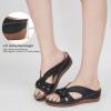 image:imageEcetana Sandals for Women Wedge Shoes Slip On Dressy Summer Comfortable Slides Sandals 2026 Casual Memory Foam Platform ShoesBlack
