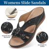 image:imageEcetana Sandals for Women Wedge Shoes Slip On Dressy Summer Comfortable Slides Sandals 2026 Casual Memory Foam Platform ShoesBlack