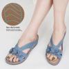 image:imageEcetana Sandals for Women Wedge Shoes Slip On Dressy Summer Comfortable Slides Sandals 2026 Casual Memory Foam Platform ShoesBlue