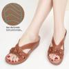 image:imageEcetana Sandals for Women Wedge Shoes Slip On Dressy Summer Comfortable Slides Sandals 2026 Casual Memory Foam Platform ShoesBrown
