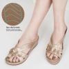 image:imageEcetana Sandals for Women Wedge Shoes Slip On Dressy Summer Comfortable Slides Sandals 2026 Casual Memory Foam Platform ShoesGold