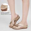 image:imageEcetana Sandals for Women Wedge Shoes Slip On Dressy Summer Comfortable Slides Sandals 2026 Casual Memory Foam Platform ShoesGold
