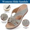 image:imageEcetana Sandals for Women Wedge Shoes Slip On Dressy Summer Comfortable Slides Sandals 2026 Casual Memory Foam Platform ShoesGrey