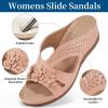 image:imageEcetana Sandals for Women Wedge Shoes Slip On Dressy Summer Comfortable Slides Sandals 2026 Casual Memory Foam Platform ShoesPink