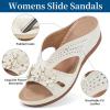 image:imageEcetana Sandals for Women Wedge Shoes Slip On Dressy Summer Comfortable Slides Sandals 2026 Casual Memory Foam Platform ShoesWhite