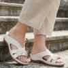 image:imageEcetana Sandals for Women Wedge Shoes Slip On Dressy Summer Comfortable Slides Sandals 2026 Casual Memory Foam Platform ShoesWhite