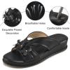 image:imageEcetana Sandals for Women Wedge Slides Dressy Summer Comfortable Memory Foam Slip on Casual Platform ShoesBlack