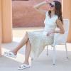 image:imageEcetana Sandals for Women Wedge Slides Dressy Summer Comfortable Memory Foam Slip on Casual Platform ShoesCoffee