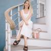 image:imageEcetana Sandals for Women Wedge Slides Dressy Summer Comfortable Memory Foam Slip on Casual Platform ShoesCoffee