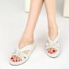 image:imageEcetana Sandals for Women Wedge Slides Dressy Summer Comfortable Memory Foam Slip on Casual Platform ShoesWhite