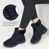 image:imageEcetana Winter Boots for Women Snow Warm Fur Lined Waterproof Ankle Booties Lace Up Non Slip Flat Comfortable Womens ShoesBlue