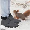 image:imageEcetana Winter Boots for Women Snow Warm Fur Lined Waterproof Ankle Booties Lace Up Non Slip Flat Comfortable Womens ShoesGrey
