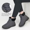 image:imageEcetana Winter Boots for Women Snow Warm Fur Lined Waterproof Ankle Booties Lace Up Non Slip Flat Comfortable Womens ShoesGrey