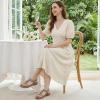 image:imageEcetana Womens Flats Sandals Dressy Summer Boho Comfortable Casual Ankle Strap Non Slip Rhinestone ShoesBeige