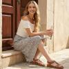 image:imageEcetana Womens Flats Sandals Dressy Summer Boho Comfortable Casual Ankle Strap Non Slip Rhinestone ShoesBrown