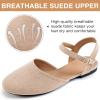 image:imageEcetana Womens Flats Sandals Dressy Summer Comfortable Casual Fashion Round Toe Slingback Shoes with Buckle Ankle Strap