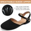 image:imageEcetana Womens Flats Sandals Dressy Summer Comfortable Casual Fashion Round Toe Slingback Shoes with Buckle Ankle StrapBlack