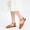 image:imageEcetana Womens Flats Sandals Dressy Summer Comfortable Casual Fashion Round Toe Slingback Shoes with Buckle Ankle StrapBrown