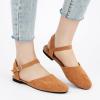 image:imageEcetana Womens Flats Sandals Dressy Summer Comfortable Casual Fashion Round Toe Slingback Shoes with Buckle Ankle StrapBrown
