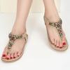 image:imageEcetana Womens Sandals Dressy Flat with Bohemian Beaded Comfortable Casual Summer Slip On Ankle Elastic Thong Shoes