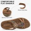 image:imageEcetana Womens Sandals Dressy Summer Comfortable Slip On Bohemian Flats Sandals Beach Shoes for WalkingBrown
