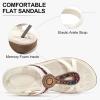 image:imageEcetana Womens Sandals Dressy Summer Comfortable Slip On Bohemian Flats Sandals Beach Shoes for WalkingWhite