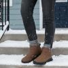 image:imageEcetana Womens Snow Boots Winter Shoes Ankle Booties Warm Fur Lined Waterproof NonSlip Boots for WomenKhaki