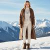 image:imageEcetana Womens Snow Boots Winter Shoes Ankle Booties Warm Fur Lined Waterproof NonSlip Boots for WomenKhaki