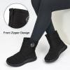 image:imageEcetana Womens Snow Boots for Winter Ankle Waterproof Booties with Fur Lined Warm Comfortable Shoes Anti Slip Outdoor Zipper BootsBlack