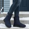 image:imageEcetana Womens Snow Boots for Winter Ankle Waterproof Booties with Fur Lined Warm Comfortable Shoes Anti Slip Outdoor Zipper BootsBlue
