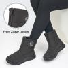 image:imageEcetana Womens Snow Boots for Winter Ankle Waterproof Booties with Fur Lined Warm Comfortable Shoes Anti Slip Outdoor Zipper BootsGrey