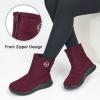 image:imageEcetana Womens Snow Boots for Winter Ankle Waterproof Booties with Fur Lined Warm Comfortable Shoes Anti Slip Outdoor Zipper BootsWinered