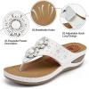 image:imageEcetana Womens Wedge Sandals Dressy 2026 Comfortable Casual Summer Flip Flops Walking Platform Slides ShoesBeige
