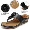 image:imageEcetana Womens Wedge Sandals Dressy 2026 Comfortable Casual Summer Flip Flops Walking Platform Slides ShoesBlack