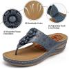 image:imageEcetana Womens Wedge Sandals Dressy 2026 Comfortable Casual Summer Flip Flops Walking Platform Slides ShoesBlue