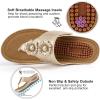 image:imageEcetana Womens Wedge Sandals Dressy 2026 Comfortable Casual Summer Flip Flops Walking Platform Slides ShoesGold
