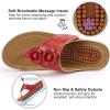 image:imageEcetana Womens Wedge Sandals Dressy 2026 Comfortable Casual Summer Flip Flops Walking Platform Slides ShoesRed