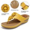 image:imageEcetana Womens Wedge Sandals Dressy 2026 Comfortable Casual Summer Flip Flops Walking Platform Slides ShoesYellow