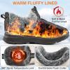 image:imageEcetana Womens Winter Boots Snow Shoes 2025 Waterproof Warm Fur Lined Booties Slip on Ankle Boots for WalkingBeige