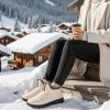 image:imageEcetana Womens Winter Boots Snow Shoes 2025 Waterproof Warm Fur Lined Booties Slip on Ankle Boots for WalkingBeige