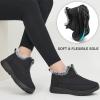 image:imageEcetana Womens Winter Boots Snow Shoes 2025 Waterproof Warm Fur Lined Booties Slip on Ankle Boots for WalkingBlack