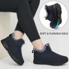 image:imageEcetana Womens Winter Boots Snow Shoes 2025 Waterproof Warm Fur Lined Booties Slip on Ankle Boots for WalkingBlue