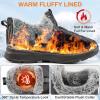 image:imageEcetana Womens Winter Boots Snow Shoes 2025 Waterproof Warm Fur Lined Booties Slip on Ankle Boots for WalkingGrey