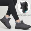 image:imageEcetana Womens Winter Boots Snow Shoes 2025 Waterproof Warm Fur Lined Booties Slip on Ankle Boots for WalkingGrey