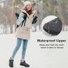 image:imageEcetana Womens Winter Boots Snow Shoes 2025 Waterproof Warm Fur Lined Booties Slip on Ankle Boots for WalkingGrey