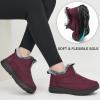 image:imageEcetana Womens Winter Boots Snow Shoes 2025 Waterproof Warm Fur Lined Booties Slip on Ankle Boots for WalkingRed