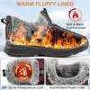 image:imageEcetana Womens Winter Boots Snow Shoes 2025 Waterproof Warm Fur Lined Booties Slip on Ankle Boots for WalkingRed